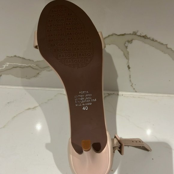 BASQUE Myer Leather Portia Nude Thick Ankle Strap Heels NWT - Picture 6 of 7